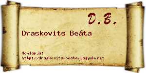 Draskovits Beáta névjegykártya