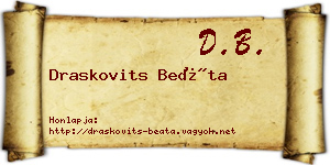 Draskovits Beáta névjegykártya