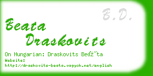 beata draskovits business card